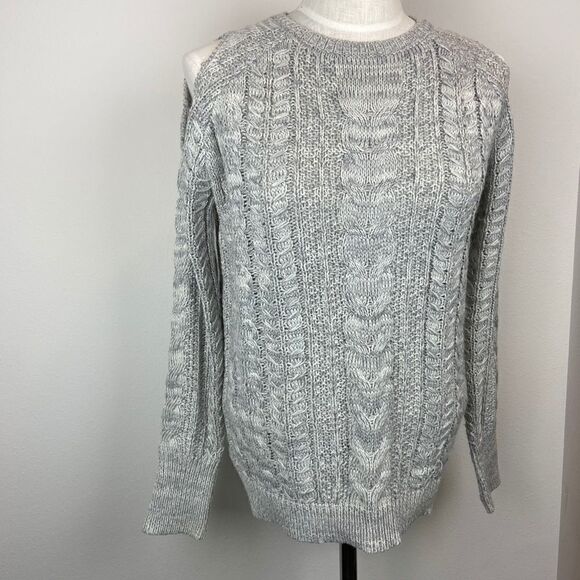 John + Jenn Cold Shoulder Cable Knit Sweater - Picture 2 of 5